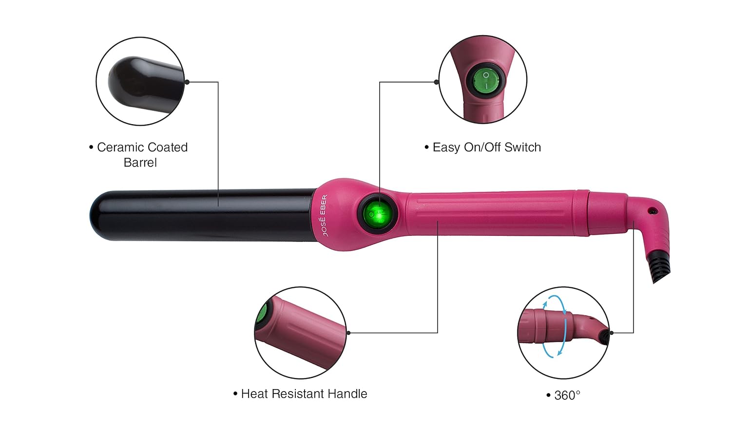 Clipless Curling Iron Pink 32mm