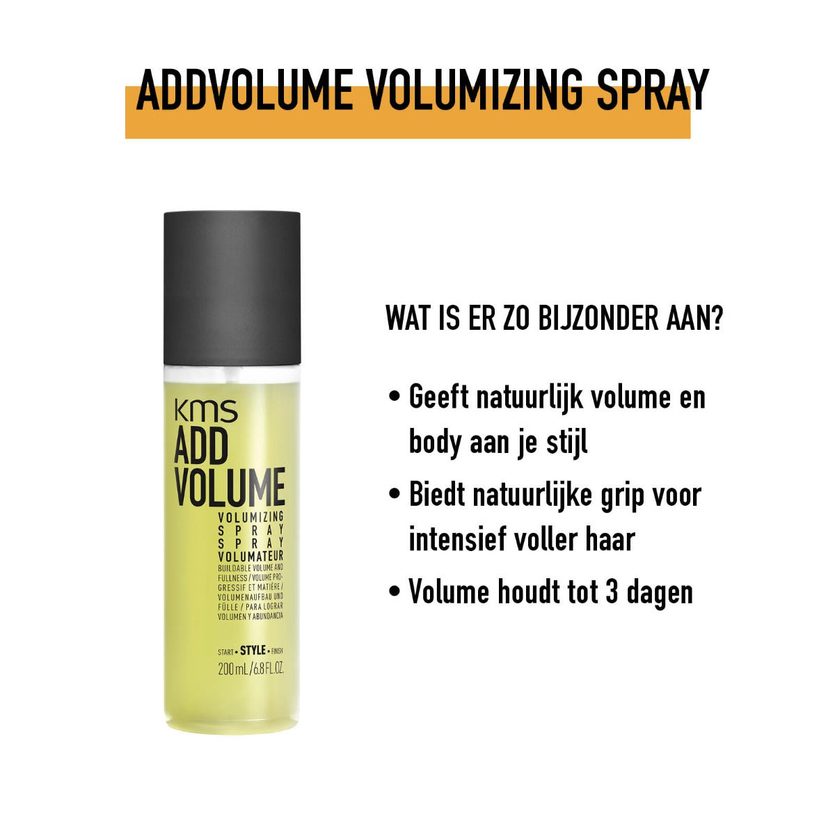 KMS ADDVOLUME VOLUMIZING SPRAY 200ML