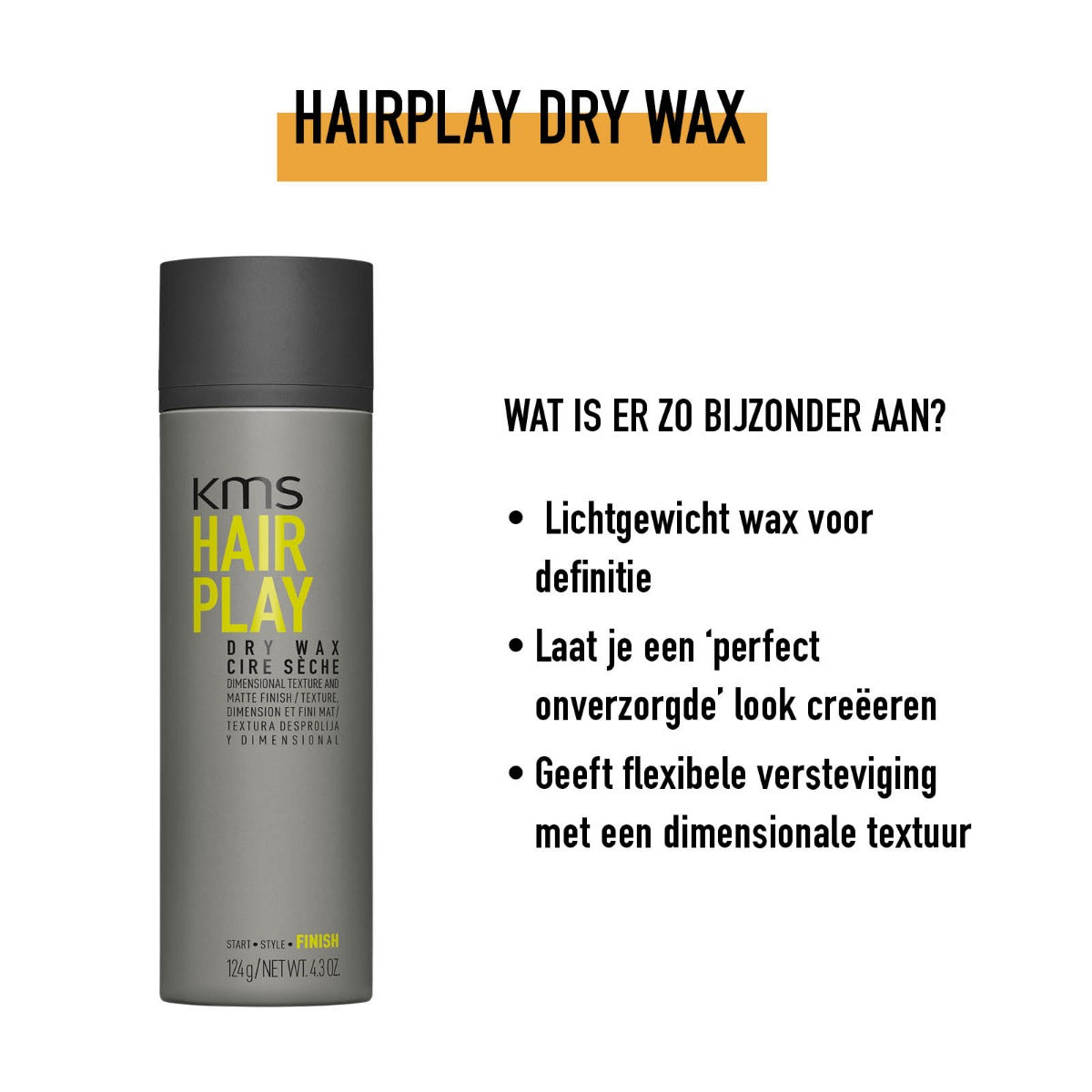 KMS HAIRPLAY DRY WAX VOC 55% 150ML