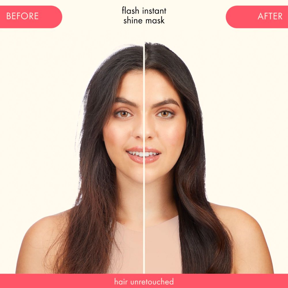 Amika Flash Instant Shine Mask Before After