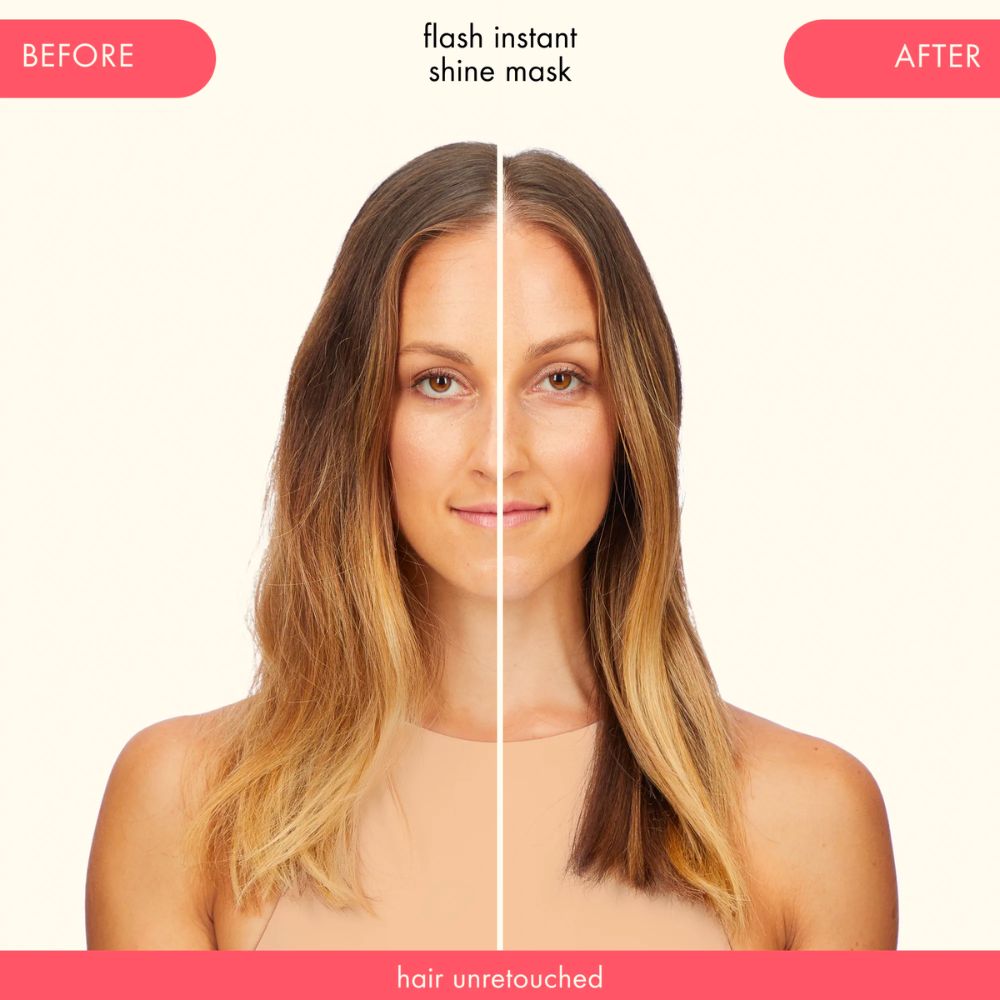 Amika Flash Instant Shine Mask Before After