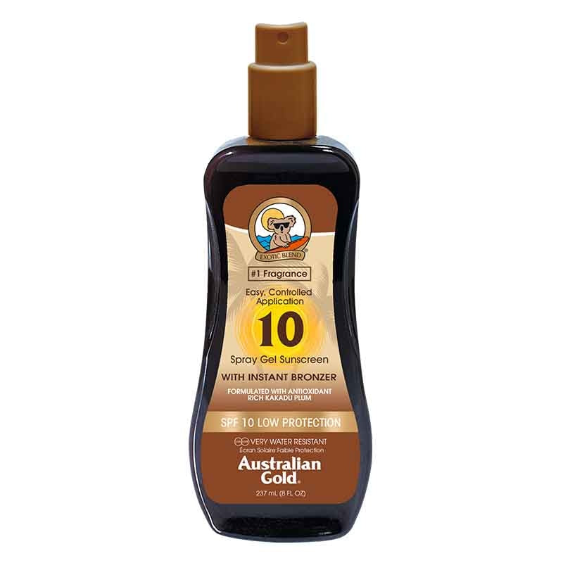 Australian Gold SPF10 Zonnebrand Spray Gel met Bronzer