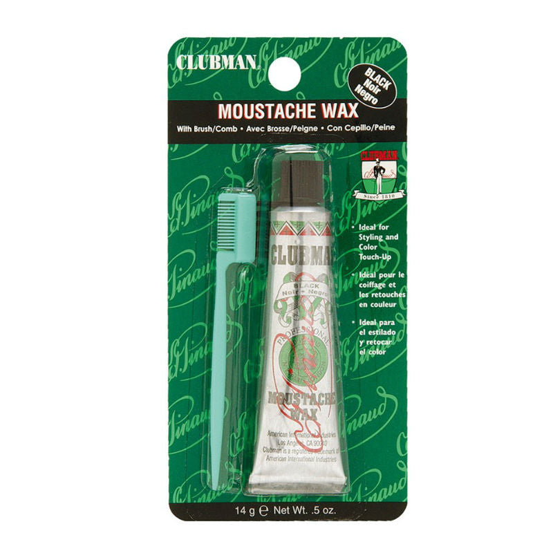 Clubman Pinaud Moustache Wax Hang Pack Black