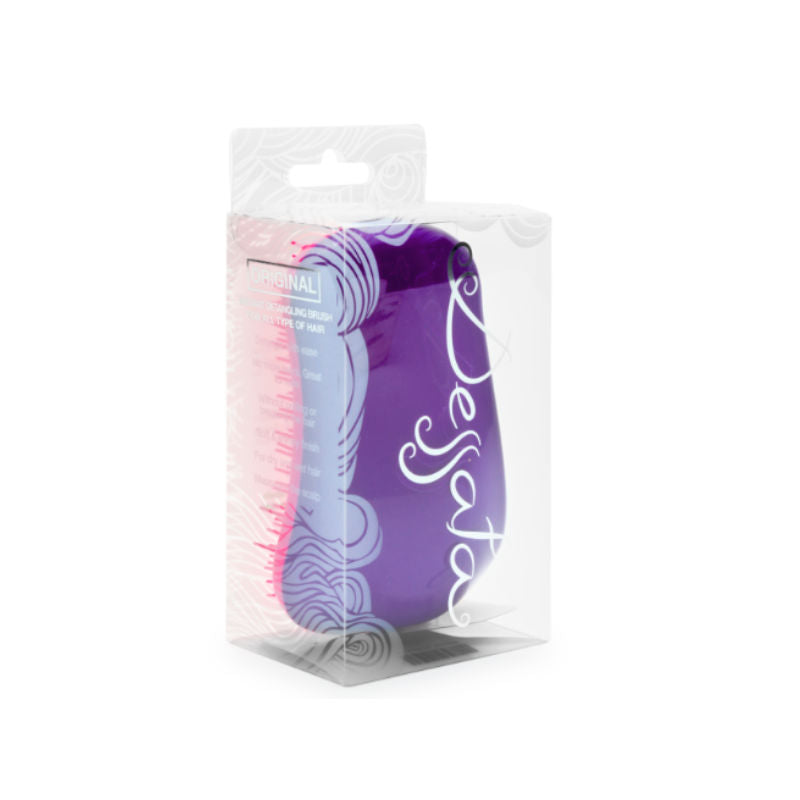 Dessata Purple-Fuchsia Detangling Hairbrush - Original Size verpakking