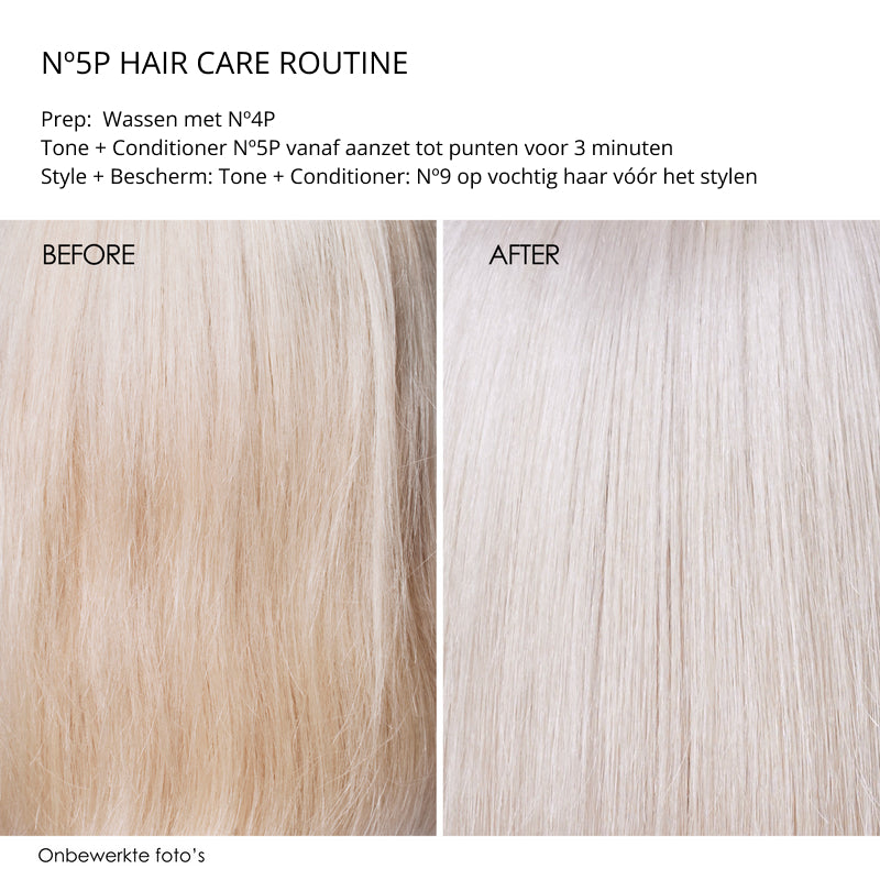 Nº.5P Blonde Enhancer Toning Conditioner before and after