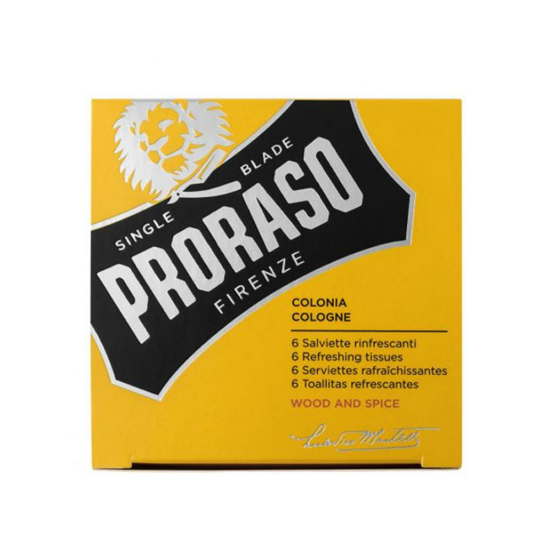 Proraso Cologne Refreshing Tissues Wood And Spice 6st