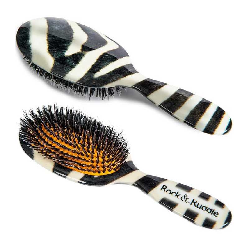 Rock&Ruddle Haarborstel Zebra-Print-Groot: 6,5 cm x 21 cm